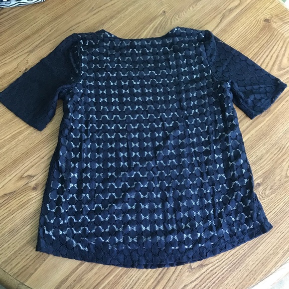 Navy and white overlay blouse - Picture 3 of 3